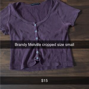 brandy melville cropped button top